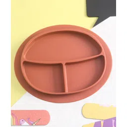 fab n funky Three Compartment Silicone Plate  - Brown-picture-27