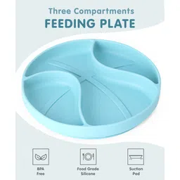 fab n funky Three Compartmented Feeding Plate - Blue-picture-23
