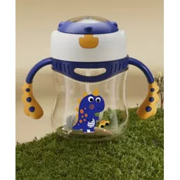 fab n funky Tritan Straw Sipper with Twin Handle 300 ml - Blue| Hygienic Flip Straw Cap| Leak Proof| BPA Free| for Infants & Toddlers| Water Bottle| Silicone Straw| Training Cup for Boys & Girls| Weighted Straw-picture-20