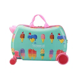 fab n funky Trolley Luggage Bags Kids Ride On Suitcase and Carry-On Luggage - Green-picture-31