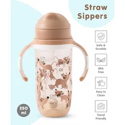 fab n funky Twin Handle Sipper Cup with Pop Up Straw Pink - 300 ml-picture-11