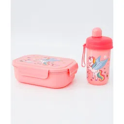 fab n funky Unicorn Kids Lunch Box Set Pink| BPA-Free| 450ml Lunch Box & 400ml Water Bottle & Tiffin Box for School for Boys & Girls| Leak-Resistant| Freezer-Safe| Durable Kids| Snack, Lunch Box-picture-37