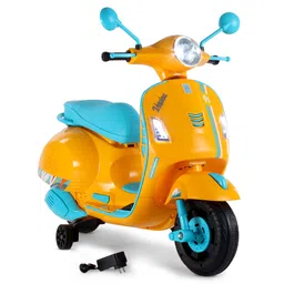 fab n funky Vespa Kids Battery Operated Self Driven RideOn Scooter with Light & Music-Orange| Rechargeable Battery| Toy for 2 to 6 Yrs Boy & Girl| Balance Wheels| Comfortable Seat| Foot Accelerator| Activity Gift-picture-28