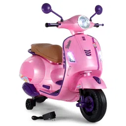 fab n funky Vespa Kids Battery Operated Self Driven RideOn Scooter with Light & Music-Pink| Rechargeable Battery| Toy for 2 to 6 Yrs Boy & Girl| Balance Wheels| Comfortable Seat| Foot Accelerator| Activity Gift-picture-26