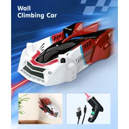 fab n funky Wall Rocket Lazer Following Wall Climbing Rechargeable Car - Red-picture-21