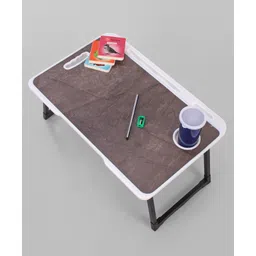 fab n funky White Border Multipurpose Foldable  Study Table - Dark Brown-picture-20