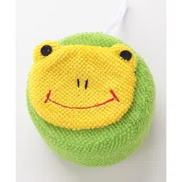 fab n funky Frog Shaped Bath Sponge - Yellow & Green image 1