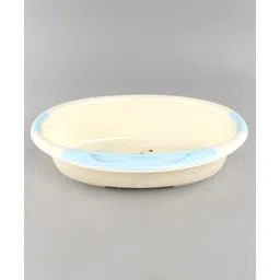 fab n funky Large Size Baby Bath Tub Cartoon & Text Print - Blue image 2