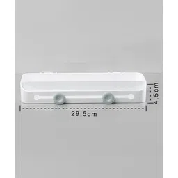 fab n funky Multipurpose Wall Hanging Bathroom Storage Rack - White image 3