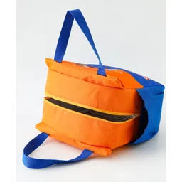 fab n funky Soccer Bear Insulated Lunch Bag for Kids - Orange & Blue| Thermal School Tiffin Bag| Lightweight Food Carry Bag with Handles for Boys & Girls image 2