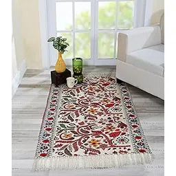 FABANE Handmade Printed Chindi Floor Rectangular Dhurrie/Rugs/Carpet For Living Room/Bedroom/Drawing Room/Hall Home Decor (2 Feet X 3 Feet, Multicolor)-picture-32