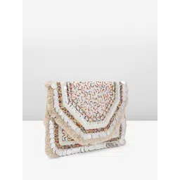 FABBHUE Embellished Velvet Foldover Clutch image 3