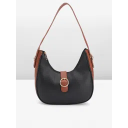 FABBHUE Women Colourblocked Hobo Bag Buckle Detail Hobo Bag-picture-17