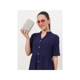 Fabbhue Womens Silver Embellished-Sequined Box Clutch-picture-11