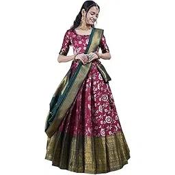 fabcartz New Traditional South Indian Unstitched Half Saree for Women – Elegant & Customizable Festival Wear-picture-20