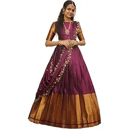 fabcartz New Traditional UnStitched South Indian Half Saree for women's-picture-30