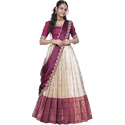 fabcartz South India Half and Half Saree for Women-picture-49