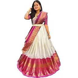 fabcartz South indian Traditional Unstitched Narayanpet Half Sareee-picture-34
