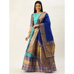 Fabcartz Zari Woven Design Semi-Stitched Lehenga & Unstitched Blouse With Dupatta-picture-28