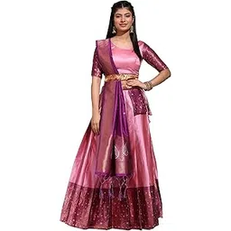 New Traditional South indian Unstitched Half Saree for Women-image-28