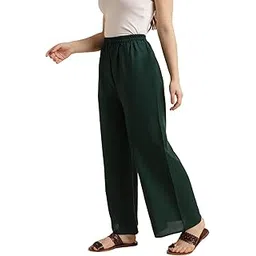 fabclub Women's Heavy Rayon Solid Plain Palazzo image 1