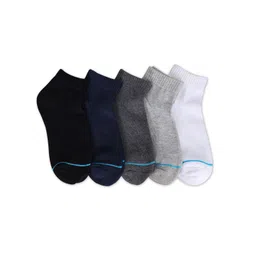 FABdon Men Pack Of 3 Black Solid Ankle Length Socks-picture-19