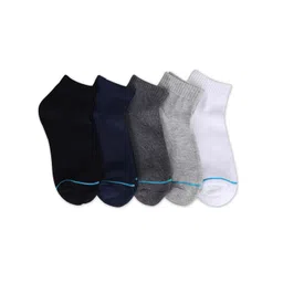 FABdon Men Pack Of 3 White Solid Ankle Length Socks-picture-20