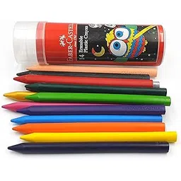 Faber-Castell Erasable Crayon Tin Set - Pack of 12 (Assorted) + 2 FREE Gold and Silver-picture-37