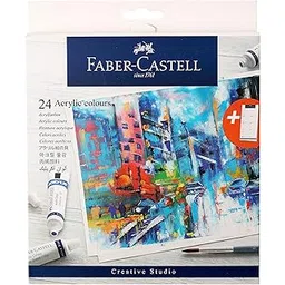 Faber-Castell 379024 CS Acrylic Colours 9ML Set of 24, Assorted-picture-10