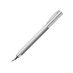 Faber-Castell Ambition Brushed Stainless Steel Silver Fountain Pen - Medium Nib-picture-35