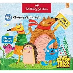 Faber-Castell Oil Pastels 10.5mm Extra Thick – Pack of 50 Vibrant Colours | Smooth, Blendable Thick Pastels for Artists & Creative Projects-picture-16