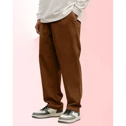 fabflee Men Solid Brown Track Pants-picture-27