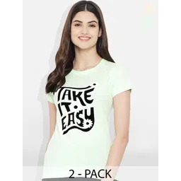 Fabflee Pack Of 2 Printed Cotton T-shirt-picture-31