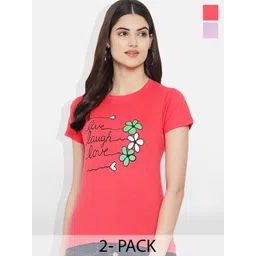Fabflee Pack Of 2 Printed Cotton T-shirt-picture-36