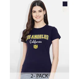 Fabflee Pack Of 2 Printed Cotton T-shirt-picture-33