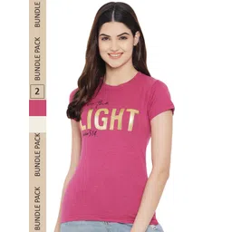 Fabflee Pack Of 2 Typography Printed Cotton T-shirt-picture-15