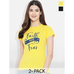 Fabflee Pack of 2 Typography Printed Cotton T-shirts-picture-34