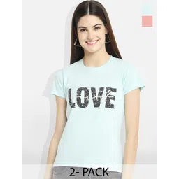 Fabflee Pack of 2 Typography Printed T-Shirt-picture-32