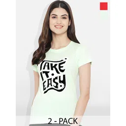 Fabflee Pack of 2 Typography Printed T-Shirt-picture-10