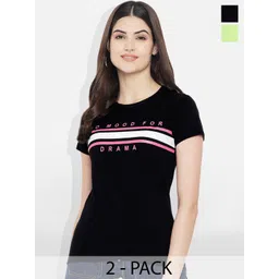 Fabflee Pack of 2 Typography Printed T-shirt-picture-26