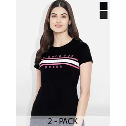 Fabflee Pack of 2 Typography Printed T-Shirt-picture-13