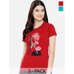 Fabflee Pack Of 3 Printed Cotton T-shirt-picture-37