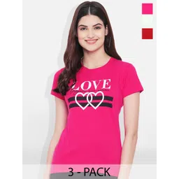 Fabflee Pack Of 3 Typography Printed Cotton T-shirt-image-17
