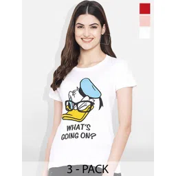 Fabflee Pack Of 3 Typography Printed Cotton T-shirt-picture-36