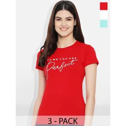 Fabflee Pack Of 3 Typography Printed Cotton T-shirt-picture-16