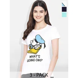 Fabflee Pack Of 3 Typography Printed Cotton T-shirt-picture-29