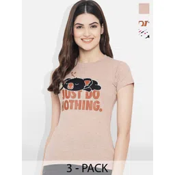 Fabflee Pack Of 3 Typography Printed Cotton T-shirt-picture-35
