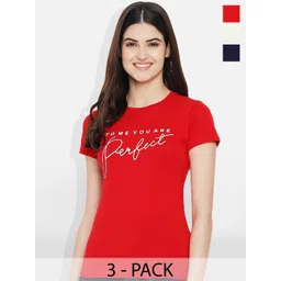 Fabflee Pack Of 3 Typography Printed Cotton T-shirt-picture-21