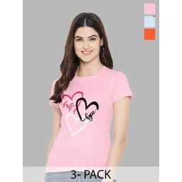 Fabflee Pack Of 3 Typography Printed Pure Cotton T-shirt-picture-15