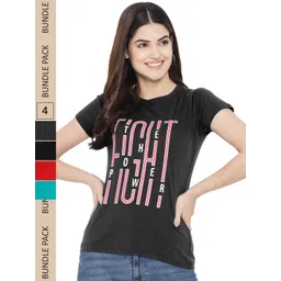 Fabflee Pack Of 4 Printed Cotton T-shirt-picture-39